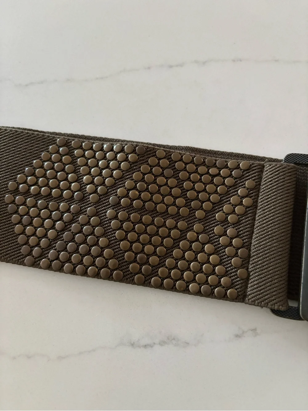 Brown Textured Web Belt with Matte Buckle - Men's